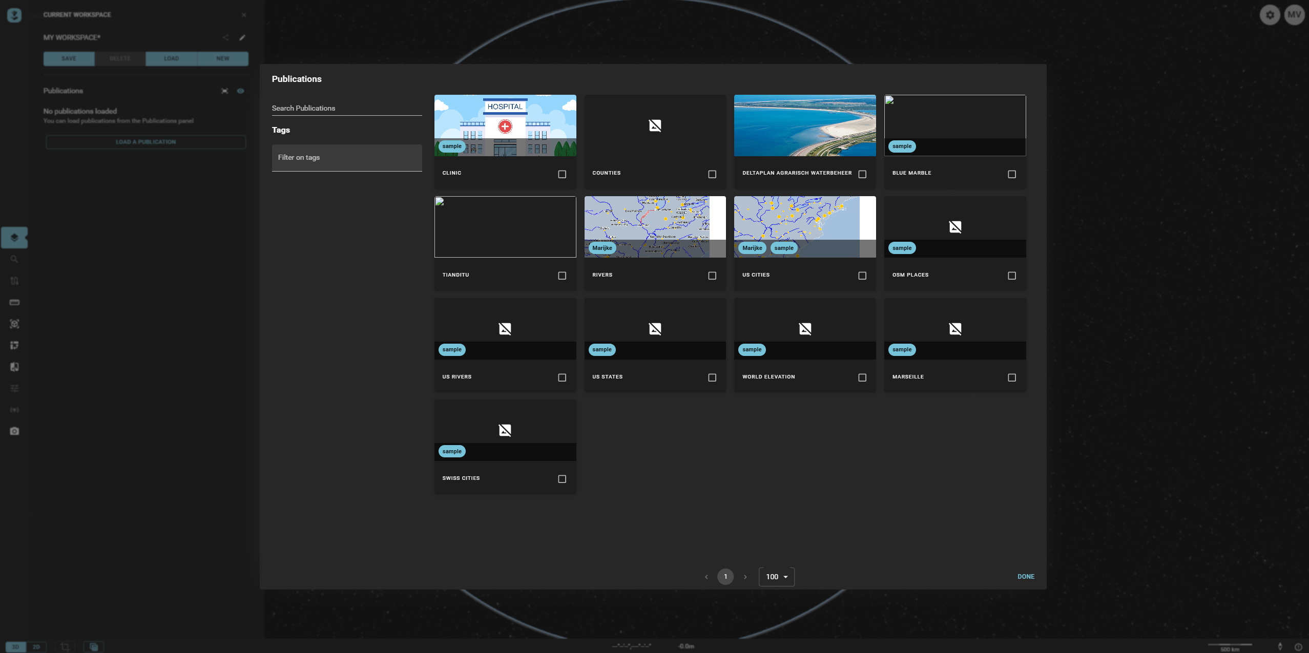 The Publication Menu in HxGN Smart Sites