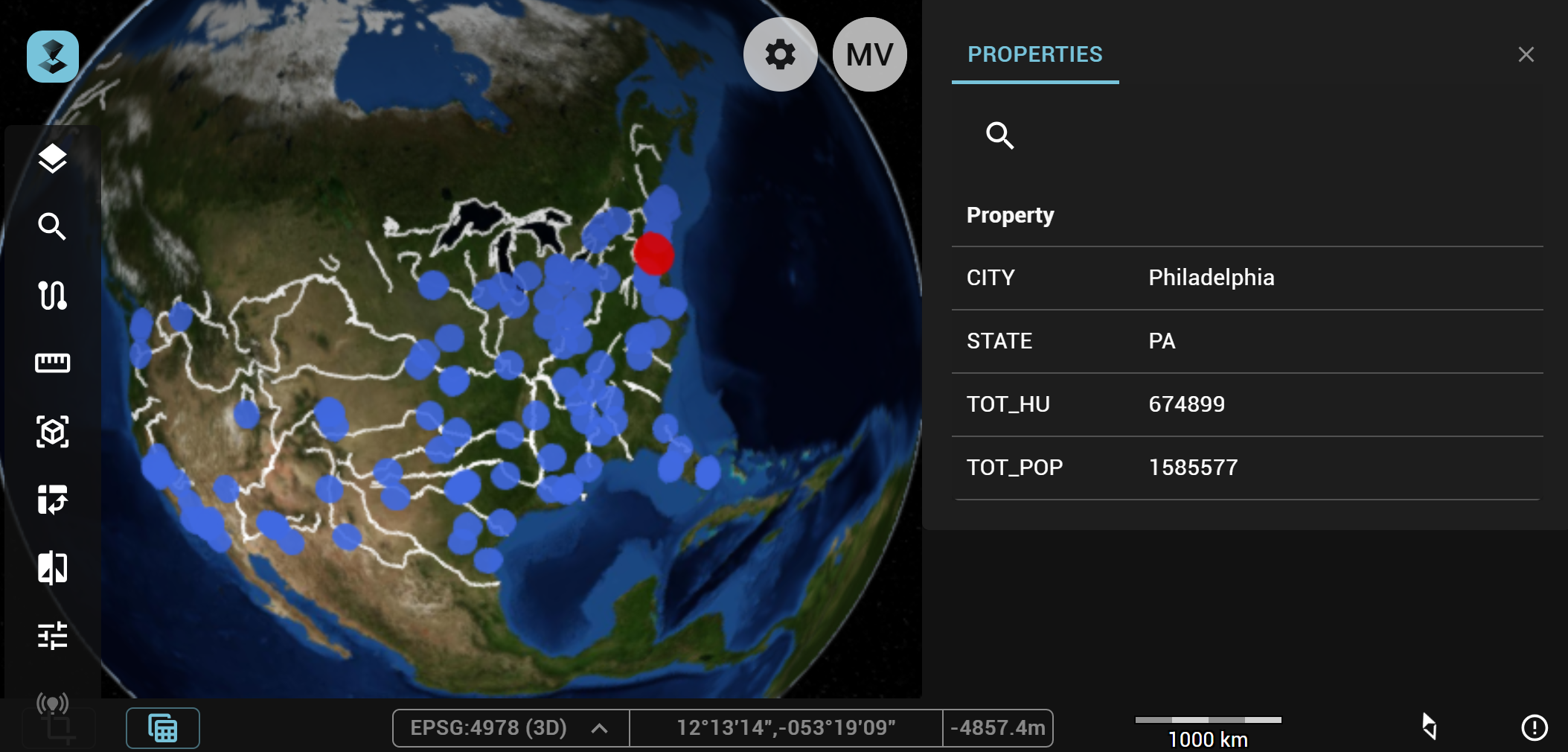 The properties panel in HxGN Smart Sites