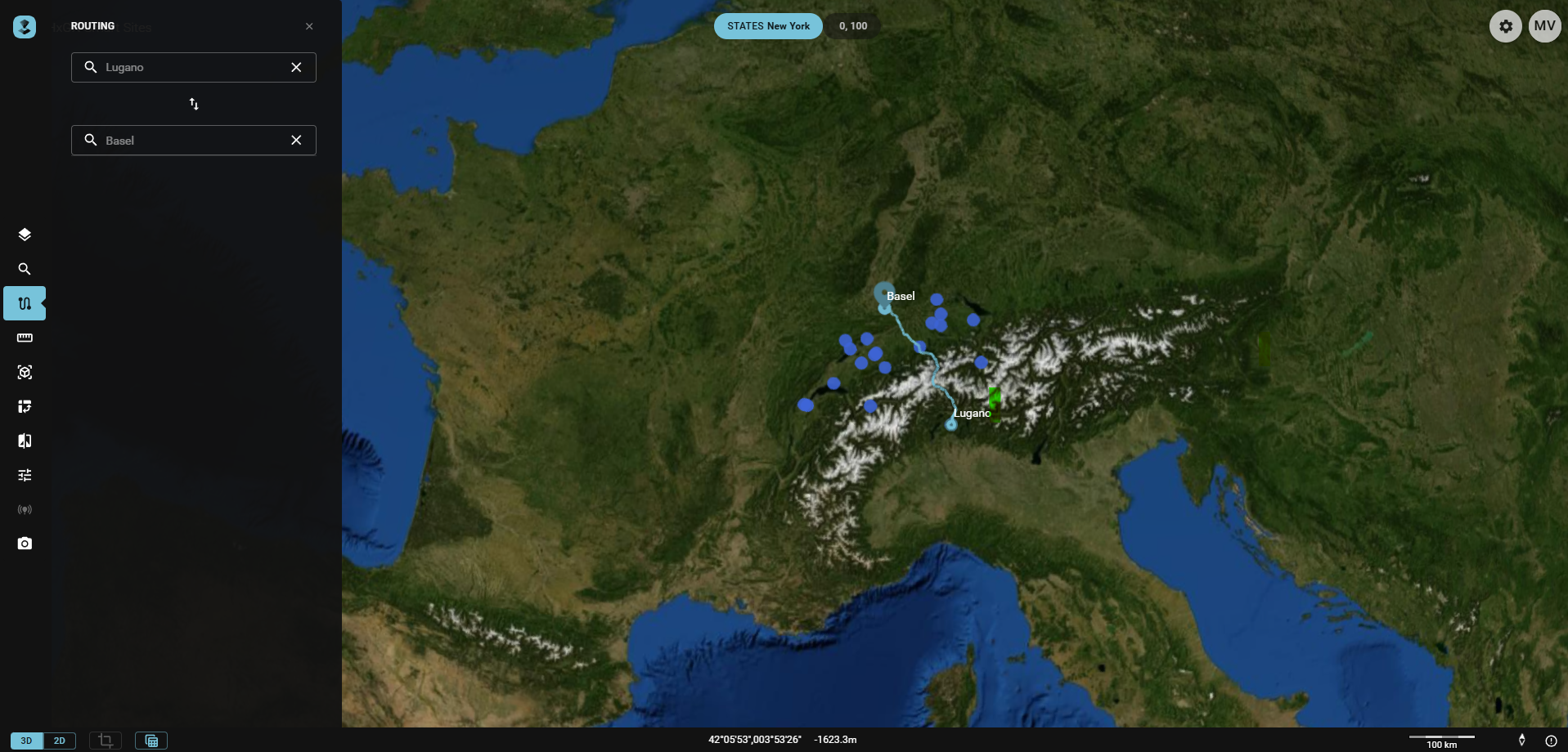 The Routing Menu in HxGN Smart Sites