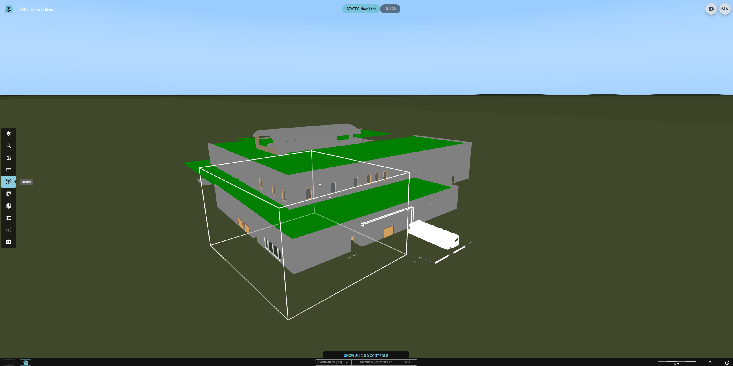 Creation of a Slicing box in HxGN Smart Sites