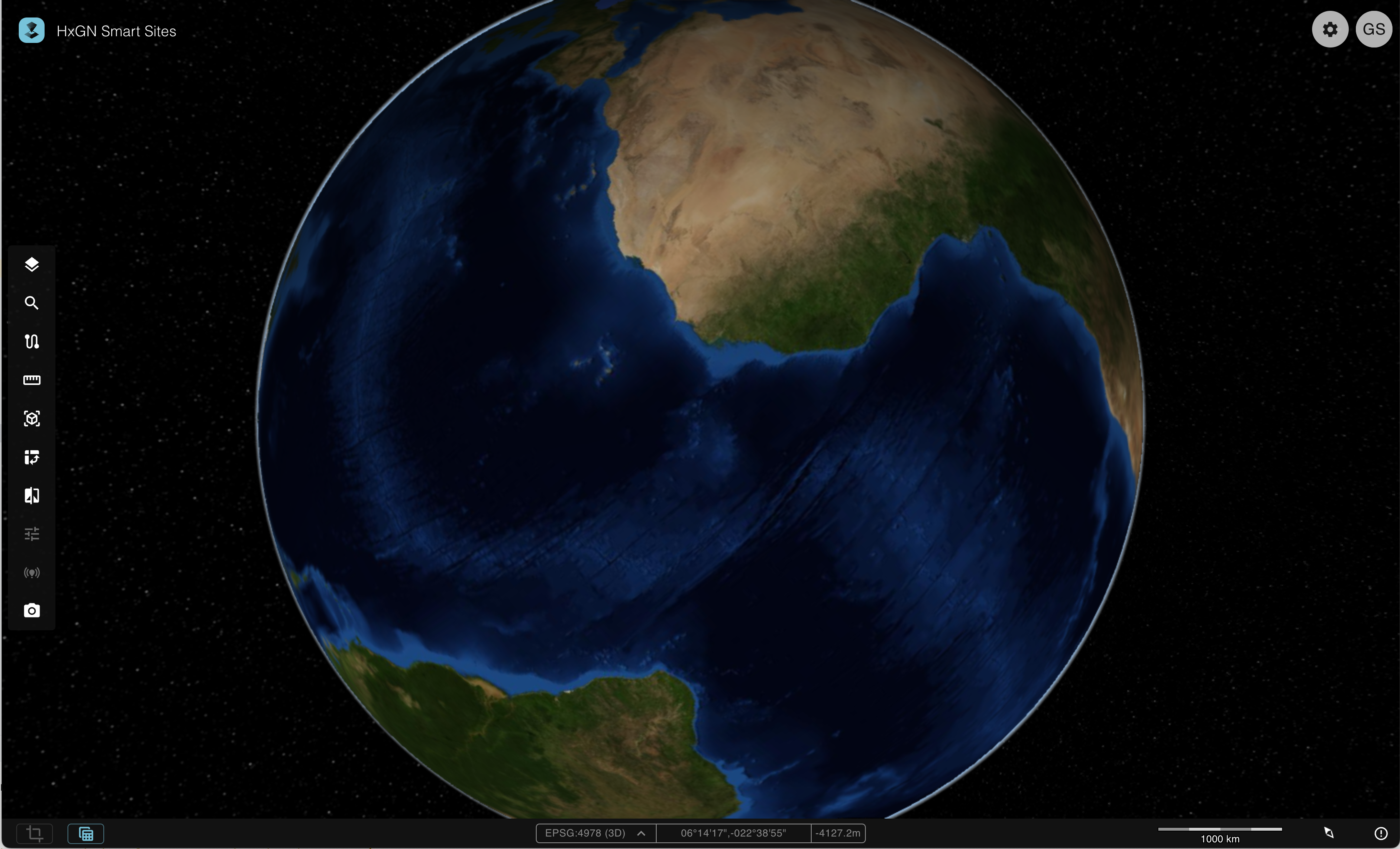 The available menus in HxGN Smart Sites