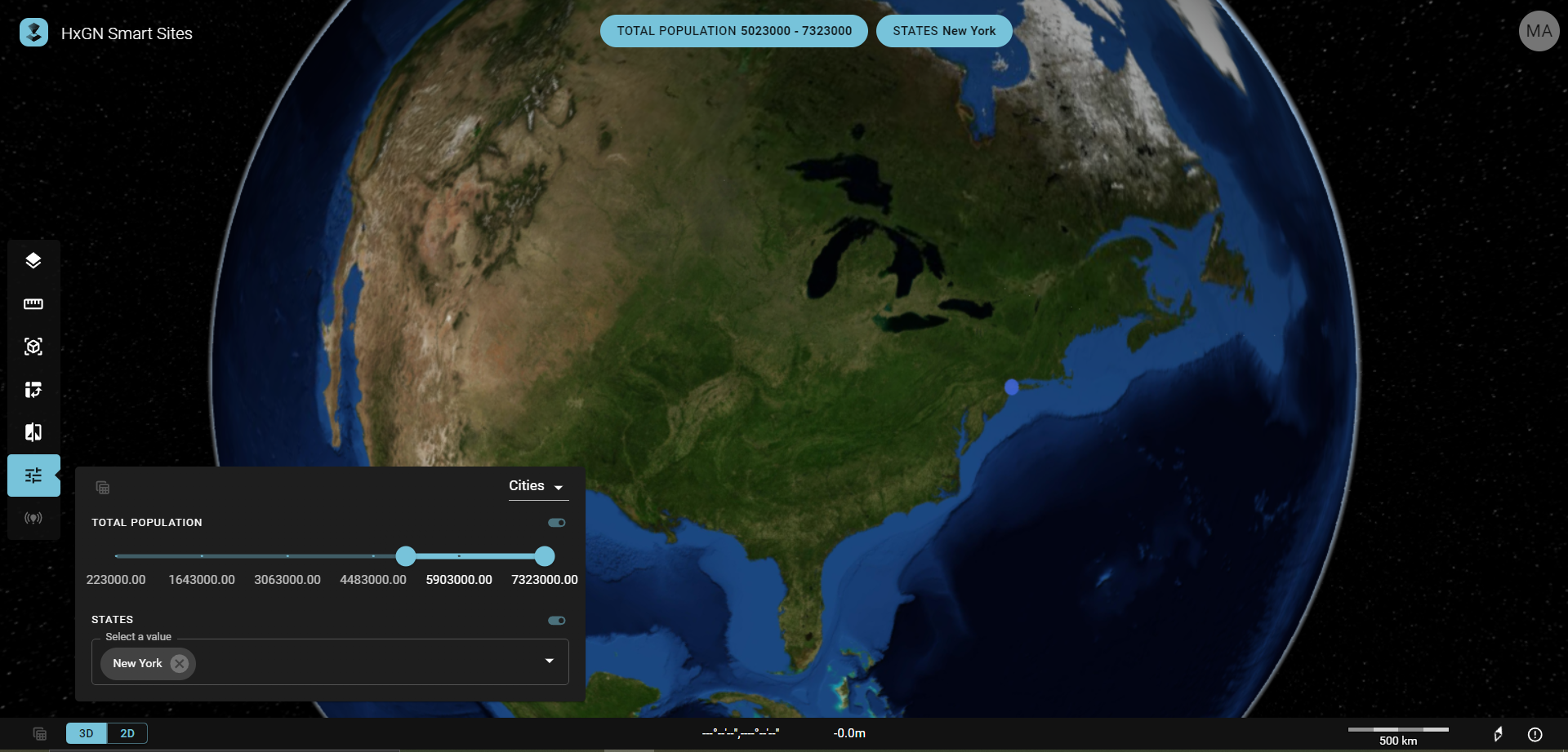 NY cities with >5.000.000 TOT_POP