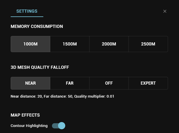 The Settings buttons