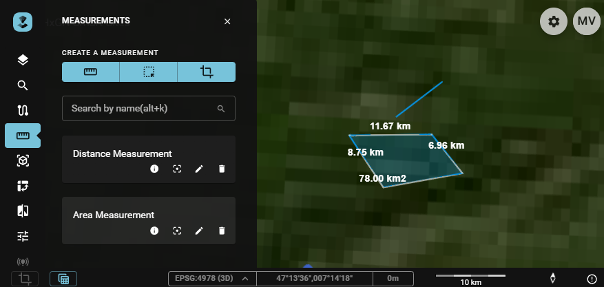 An area measurement in HxGN Smart Sites