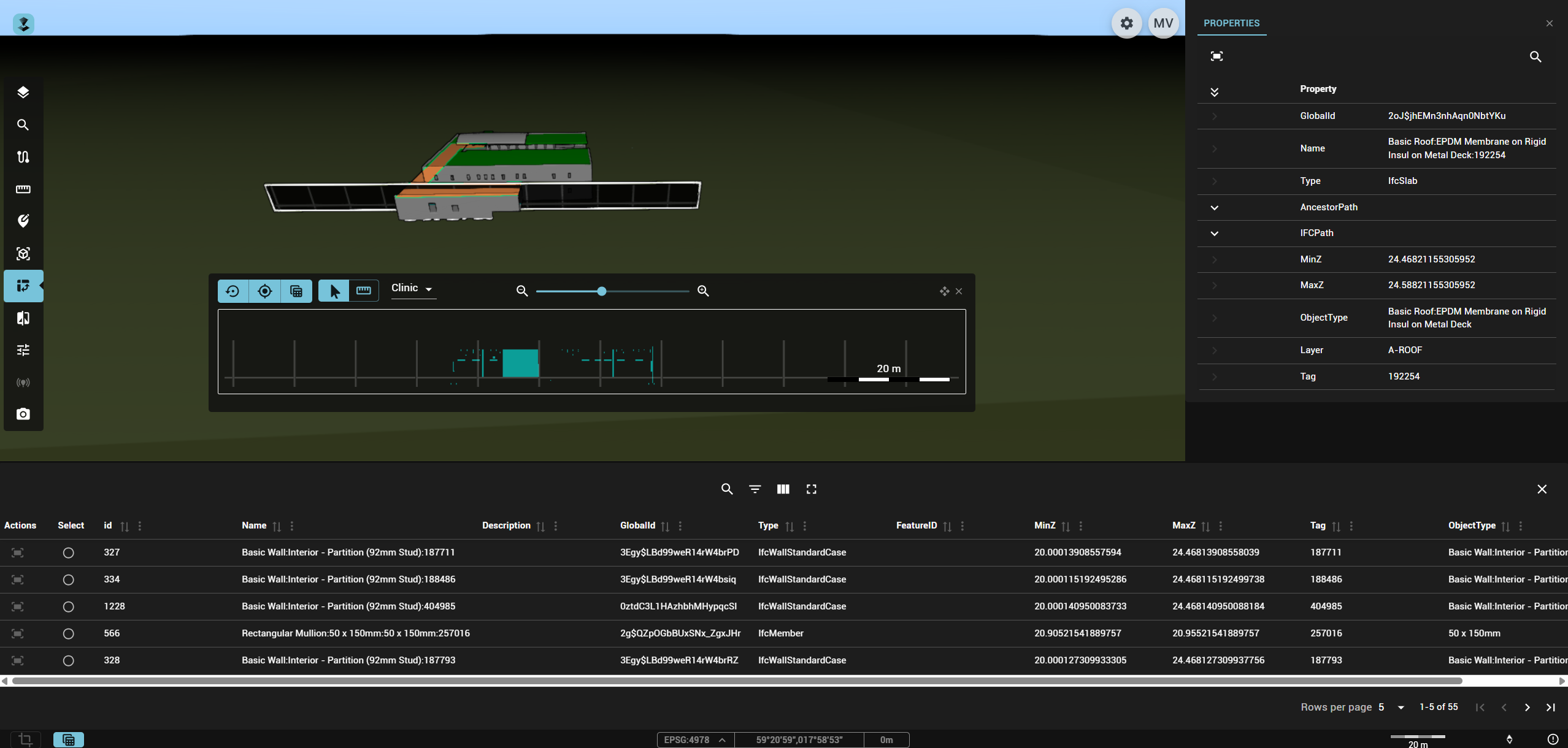 Query results from a Cross-section plane in HxGN Smart Sites