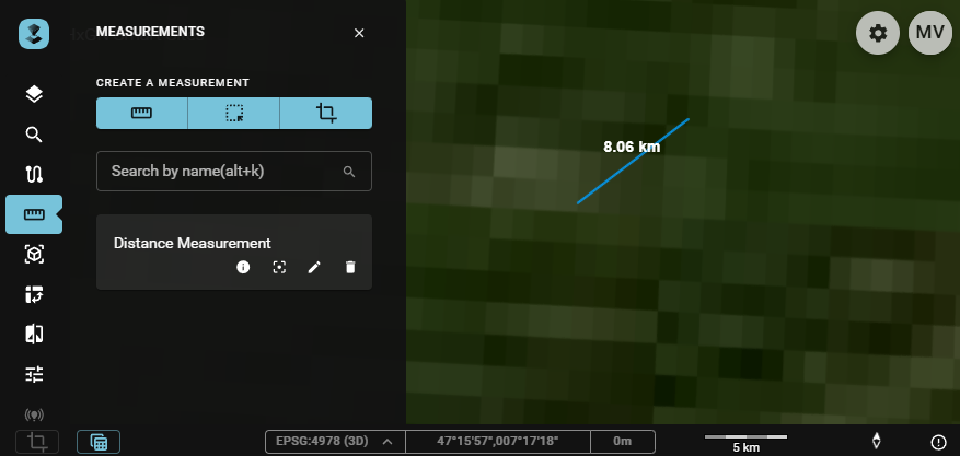 A distance measurement in HxGN Smart Sites