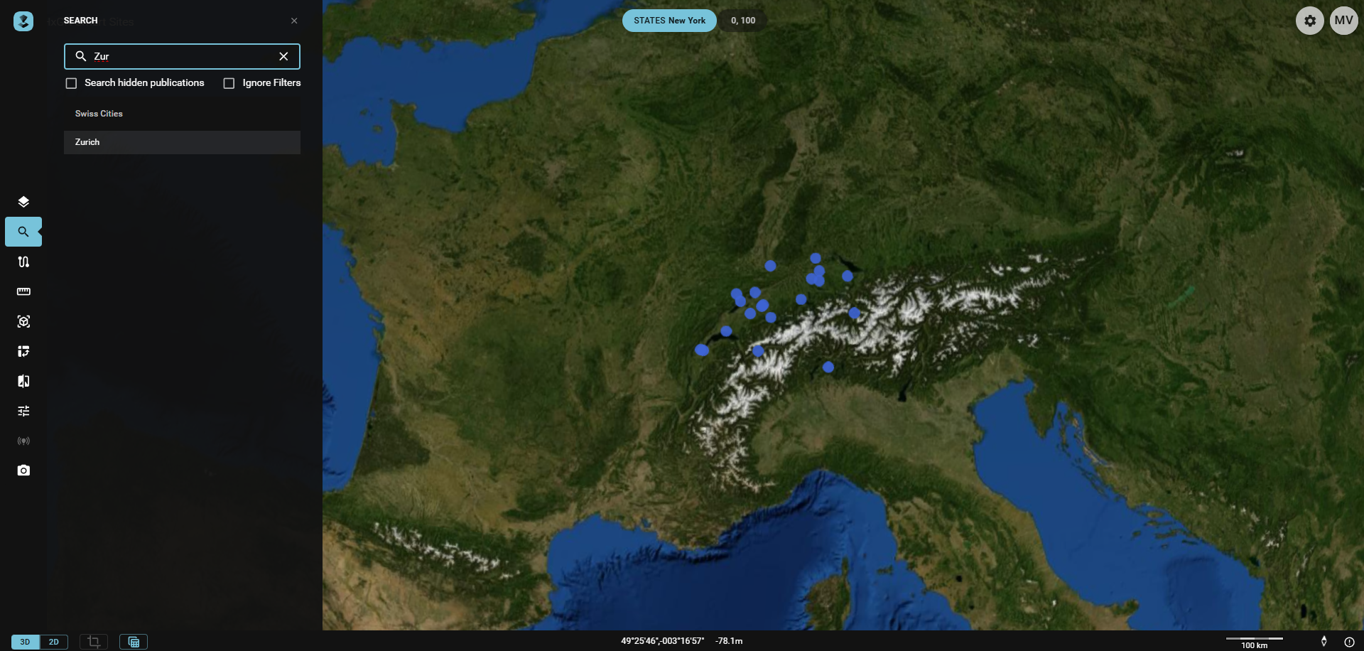 The Search Panel in HxGN Smart Sites